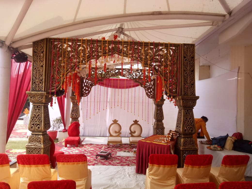 Traditional wedding mandap decoration